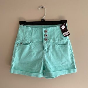 No Boundaries Aqua High Rise Shorts